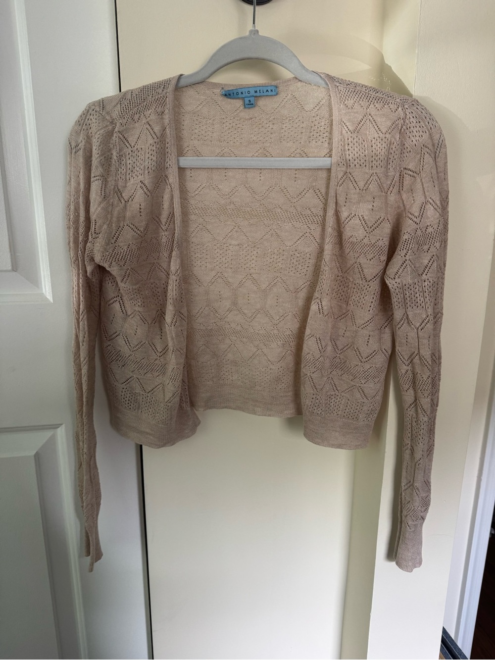 ANTONIO MELANI Beige Openfront Knit Cardigan